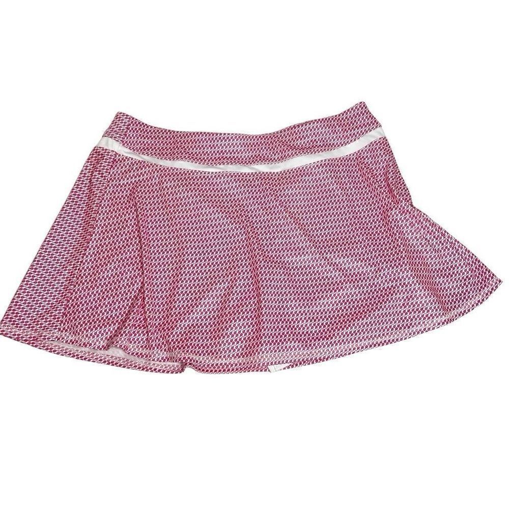 Grand Slam performance hot pink and white tennis racket print skort size L